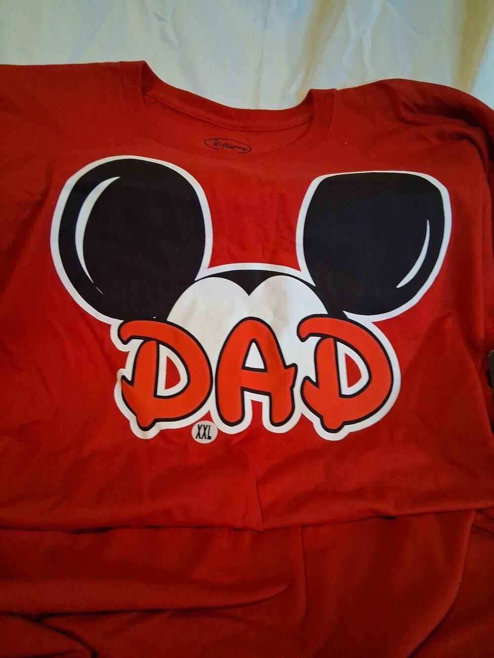 Disney "Dad" Red T-Shirt With Ears Short Sleeved~Size 2X